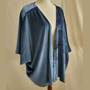 NWT $42 ANGIE SIZE XS BLUE VELVET KIMONO